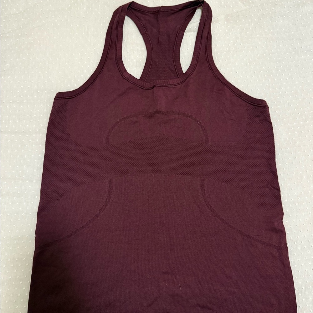 Burgundy lululemon swiftly tech Tank Top